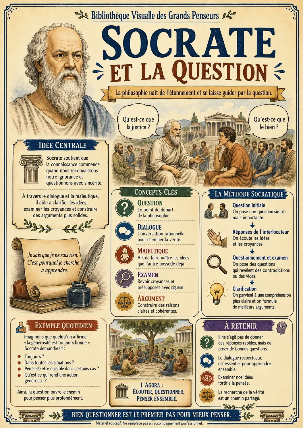 Résumé visuel : Socrate et la question